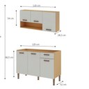 Ver imagem 5 de Cozinha Modulada 3 Peças 100% MDF Bege/Freijo/White