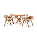 Ver imagem 3 de Conjunto de Mesa Redonda 100cm com 4 Cadeiras Gaia Bege/Freijó