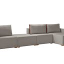 Ver imagem 2 de Sofá Modulado com Chaise, Módulos e Puff 390cm Cinza