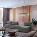 Ver imagem 1 de Sofá Modulado com Chaise, Módulos e Puff 390cm Cinza