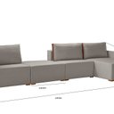 Ver imagem 3 de Sofá Modulado com Chaise, Módulos e Puff 390cm Cinza