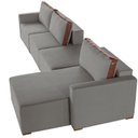 Ver imagem 6 de Sofá Modulado com Chaise, Módulos e Puff 390cm Cinza