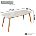 Ver imagem 3 de Conjunto Sala de Jantar Mesa 180x80cm Tampo em MDF com Vidro 6 Cadeiras Ceci Yescasa Marrom/Off Whit