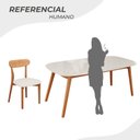 Ver imagem 5 de Conjunto Sala de Jantar Mesa 180x80cm Tampo em MDF com Vidro 6 Cadeiras Ceci Yescasa Marrom/Off Whit