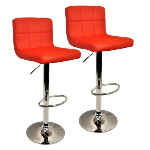 Kit 2 Banquetas Confort Gomos Estofada Giratória Preta Branca Bege Outros