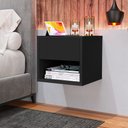 Ver imagem 5 de Mesa De Cabeceira Suspensa Mudo Box Quarto Cama Lalá Preto