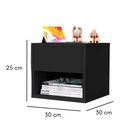 Ver imagem 4 de Mesa De Cabeceira Suspensa Mudo Box Quarto Cama Lalá Preto