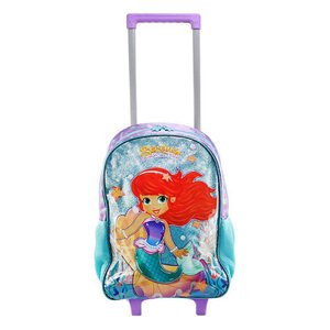 Mochila de Rodinhas Escolar Sereia Encanto Dos Mares