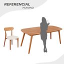 Ver imagem 5 de Conjunto Sala de Jantar Mesa 180x80cm Tampo em MDF Laminado 6 Cadeiras Ceci Yescasa Marrom/Off White