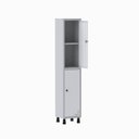 Ver imagem 3 de Armário Locker Guarda Volume Aço Light 2 Portas 34,5x179,5cm com Prateleira Interna Cinza/Branco