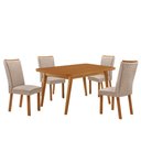 Ver imagem 2 de Mesa de Jantar Copper 120cm Tampo MDF Laminado Canto Copo com 4 Cadeiras Lisa