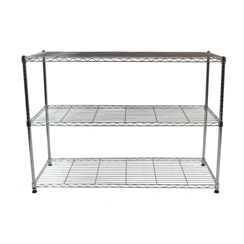 Estante Aramada | 3 Prateleiras | Rack de Aço | Cromado | 90 Cm | Uteall
