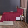 Lençol de Queen 400 Fios 4 Peças Percal em Ponto Palito Cor:vermelho - 3