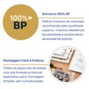 Ver imagem 4 de Armário Aéreo com 2 Nichos e LED Office Elegance Bege/Galiano Grann