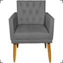 Ver imagem 4 de Kit Namoradeira Decorativa Para Sala Capitonê Com Base + 4 Poltronas Para Recepção Suede