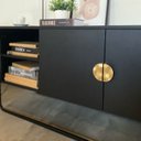 Ver imagem 7 de Rack Orgânico 150cm 2 Portas Pé Metal Luna Móvel na Caixa
