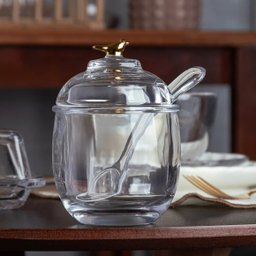 Açucareiro em Cristal Ecológico com Colher e Tampa Golden Bird 150ml - 5