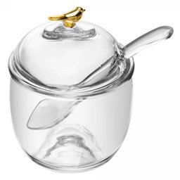 Açucareiro em Cristal Ecológico com Colher e Tampa Golden Bird 150ml - 3