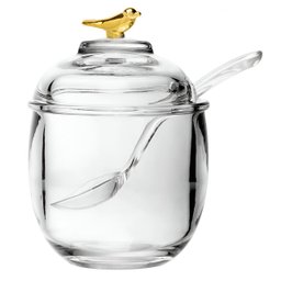 Açucareiro em Cristal Ecológico com Colher e Tampa Golden Bird 150ml - 1