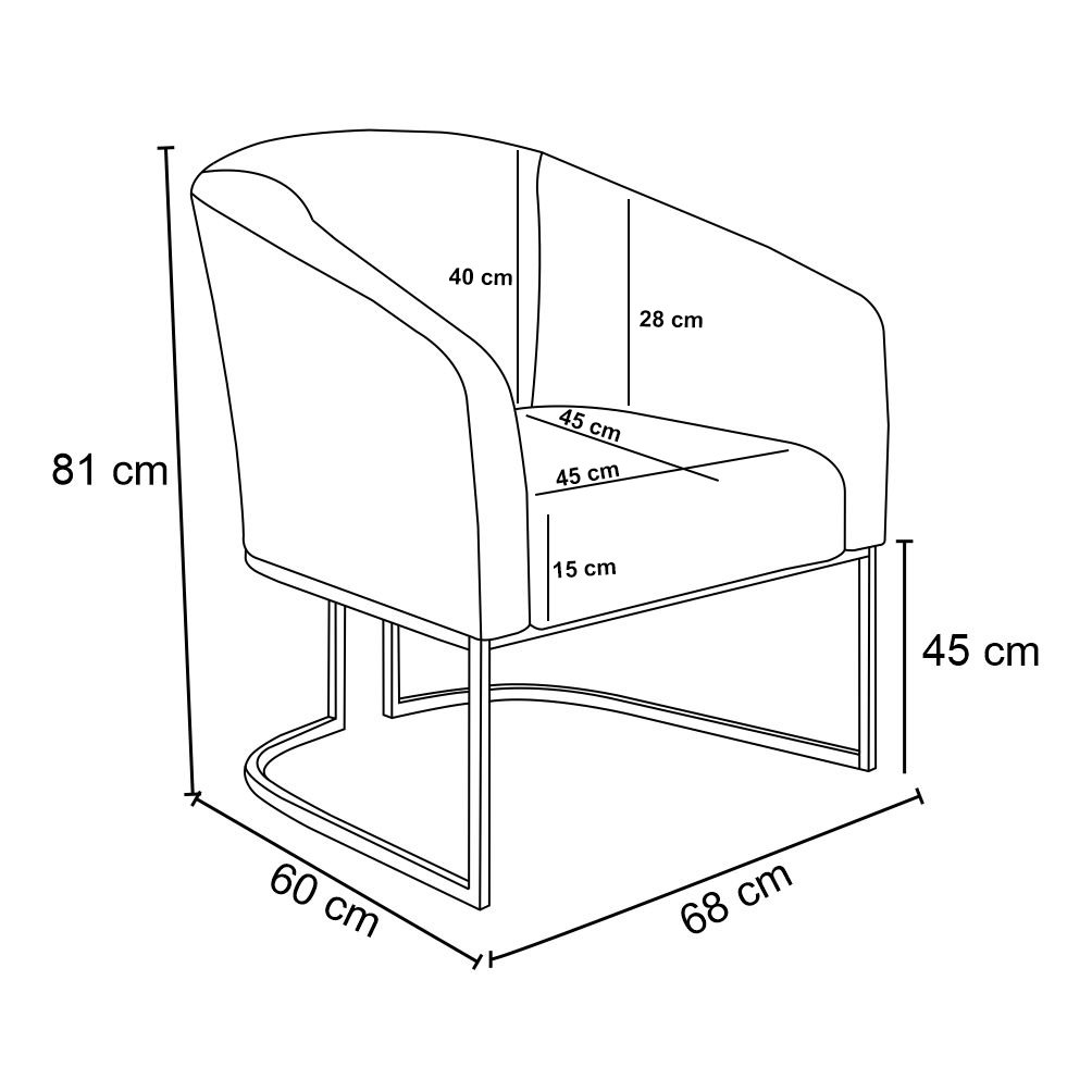 Kit 02 Poltronas Stella Suede Cinza Base Industrial Dourada - D'rossi Drossi - 7