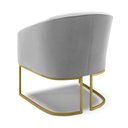 Ver mais imagens de Kit 02 Poltronas Stella Suede Cinza Base Industrial Dourada - D’rossi