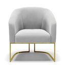 Ver imagem 6 de Kit 02 Poltronas Stella Suede Cinza Base Industrial Dourada - D’rossi