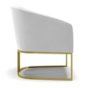 Ver imagem 7 de Kit 02 Poltronas Stella Suede Cinza Base Industrial Dourada - D’rossi