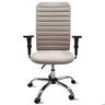 Cadeira Escritório Presidente Bege Executiva Ergonômica Apoio Lombar Nr17 Office Giratória Rodízio - 3