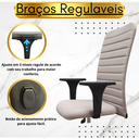 Ver imagem 6 de Cadeira Escritório Presidente Bege Executiva Ergonômica Apoio Lombar Nr17 Office Giratória Rodízio