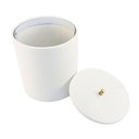 Ver imagem 3 de Lixeira Redonda Branca em Poliéster com Puxador Gold