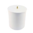 Ver imagem 1 de Lixeira Redonda Branca em Poliéster com Puxador Gold