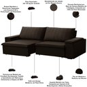 Ver imagem 3 de Sofá 3 Lugares Retrátil Reclinável para Sala 245cm Malfati F04 Veludo Marrom Escuro - Lyam Decor