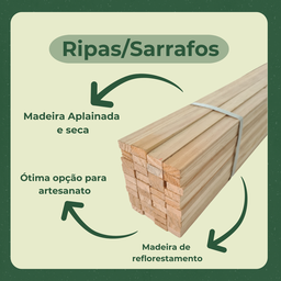 10 Ripas Sarrafos de Pinus 1x2x120cm Aplainado Artesanato - 5