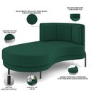 Ver imagem 3 de Sofá Chaise Longue Sala de Estar Living Lucca Esquerdo D02 Veludo Verde C-303 - Lyam Decor