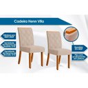 Ver imagem 2 de Conjunto: Mesa de Cozinha Dora C/ Tampo Madeirado 90x90cm e 4 Cadeiras Nina Nature/off White - Suede