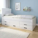 Ver imagem 1 de Cama Solteiro Infantil com 5 Gavetas Puxador Embutido Alice Branco