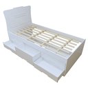 Ver imagem 4 de Cama Solteiro Infantil com 5 Gavetas Puxador Embutido Alice Branco 