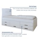 Ver imagem 7 de Cama Solteiro Infantil com 5 Gavetas Puxador Embutido Alice Branco 