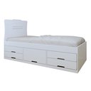 Ver imagem 2 de Cama Solteiro Infantil com 5 Gavetas Puxador Embutido Alice Branco