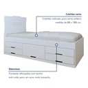 Ver imagem 5 de Cama Solteira Infantil 2 Gabetas com Puxador Embutido Alice