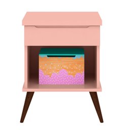 Mesa de Apoio Infantil Com 1 Nicho Melinda Cor Rosê Phoenix Baby 10308 - ROSÊ - 1