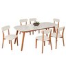 Conjunto Sala de Jantar Mesa 180x80cm Tampo em Mdf com Vidro 6 Cadeiras Ceci Yescasa - 2
