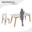 Ver imagem 5 de Conjunto Sala Jantar Mesa 180x80cm Tampo Vidro 6 Cadeiras Linho Madeira Maciça Ceci Off White Yescas