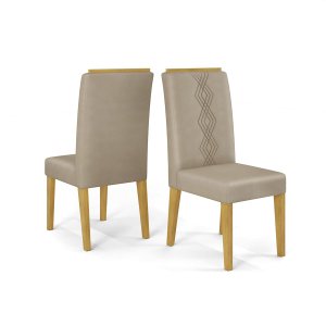Kit 02 Cadeiras para Mesa de Jantar Estofada Gênova - ÉdeCasaMóveis                                                                            