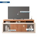 Ver imagem 6 de Rack para TV até 75 Polegadas MDF 180cm Frisos Decorativos Valença Bege