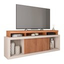 Ver imagem 2 de Rack para TV até 75 Polegadas MDF 180cm Frisos Decorativos Valença Bege