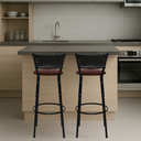 Ver imagem 6 de Kit 2 Banquetas para Bancada Banco Alto Junco Preto Balcão Cozinha Gourmet Bar Área de Lazer Piscina