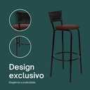 Ver imagem 4 de Kit 2 Banquetas para Bancada Banco Alto Junco Preto Balcão Cozinha Gourmet Bar Área de Lazer Piscina