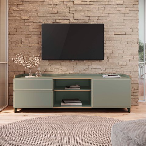 Rack para Tv até 75 Polegadas 100% MDF 58x 182x 48cm Flea 