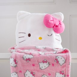 Manta com Capuz Coral Fleece Turma da Hello Kitty 75x90cm Hello Kitty Pink - 4